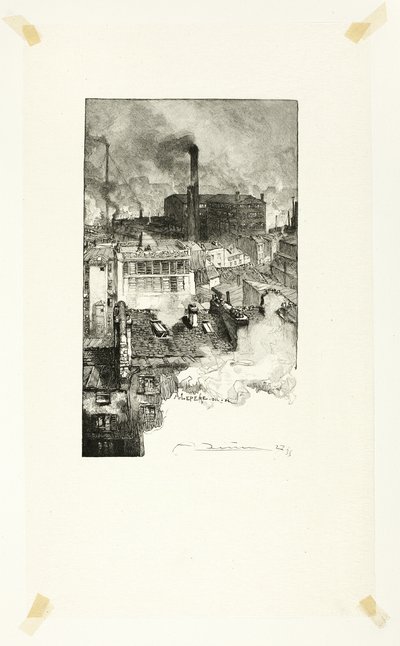 Quartier des Gobelins, płyta 20 z Le Long de la Seine et des Boulevards autorstwa Louis Auguste Lepère
