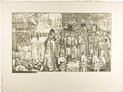 Procesja Bożego Ciała, Nantes autorstwa Louis Auguste Lepère