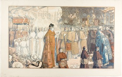 Procesja Bożego Ciała, Nantes autorstwa Louis Auguste Lepère