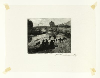 Staw Koński przy Pont Marie, płyta dziesiąta z Le Long de la Seine et des Boulevards autorstwa Louis Auguste Lepère