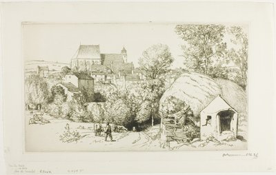 Widok na Verdelot autorstwa Louis Auguste Lepère