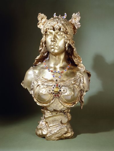Salammbo (zestaw kamieni szlachetnych, popiersie z pozłacanego brązu) autorstwa Louis Auguste Moreau