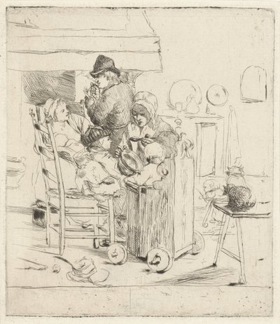 Scena kuchenna z dziećmi autorstwa Louis Bernard Coclers