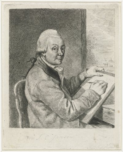 Portret artysty Johannesa Jansona, rysunek autorstwa Louis Bernard Coclers