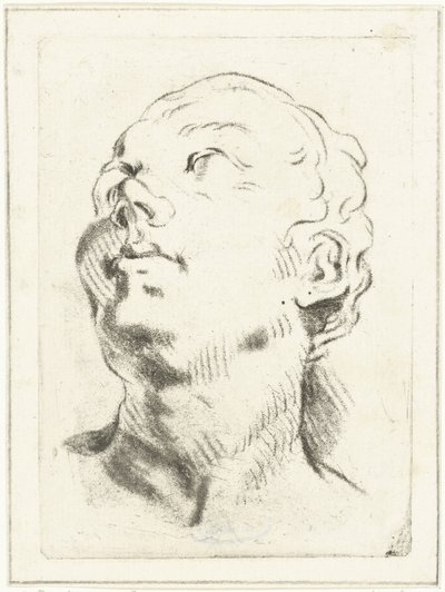 Arkusz do nauki z głową, patrząc w górę autorstwa Louis Bernard Coclers