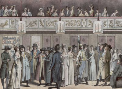 Foyer du Théâtre Montansier w Palais-Royal). Kolekcja Destailleur Hippolyte (1822-1893) autorstwa Louis Binet