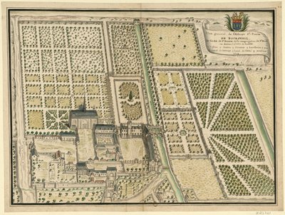 Abbaye de Bourgueil, plan ogólny autorstwa Louis Boudan