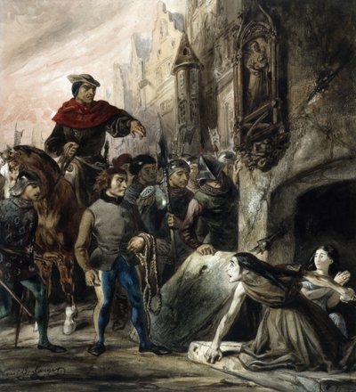 La Esmeralda broniona przez La Sachette. autorstwa Louis Boulanger