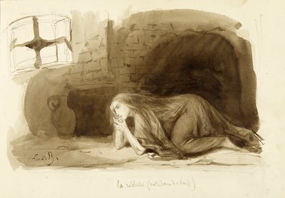 La Recluse. autorstwa Louis Boulanger