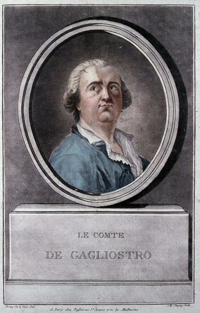 Giuseppe Balsamo, dit Alexander, hrabia Cagliostro (1743-1795) autorstwa Briona de la Tour autorstwa Louis Brion de la Tour fils
