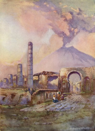 Pompeje, Wezuwiusz w oddali autorstwa Louis Burleigh Bruhl