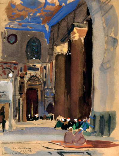 Wnętrze Meczetu Sułtana Kalaouna, Kair, Egipt, 1928 autorstwa Louis Cabanes