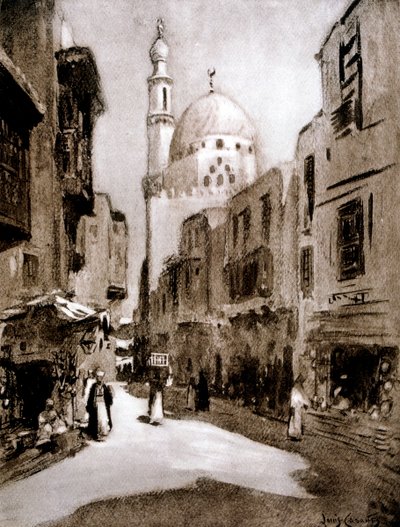 Stara ulica w słońcu, Kair, Egipt, 1928 autorstwa Louis Cabanes