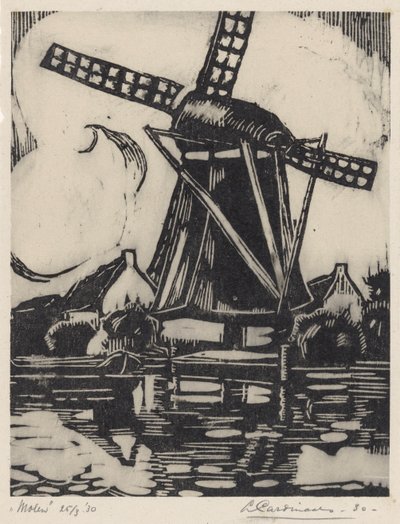 Molen (oryginalny tytuł na obiekcie) autorstwa Louis Cardinaals (signed by artist)