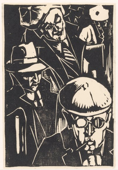 Przechodnie (oryginalny tytuł na obiekcie) autorstwa Louis Cardinaals (signed by artist)