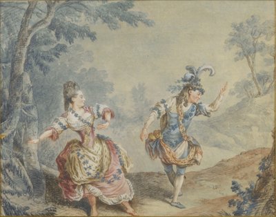 Marie Allard i Jean Dauberval w operze-balecie Silvie autorstwa Louis Carrogis dit Carmontelle