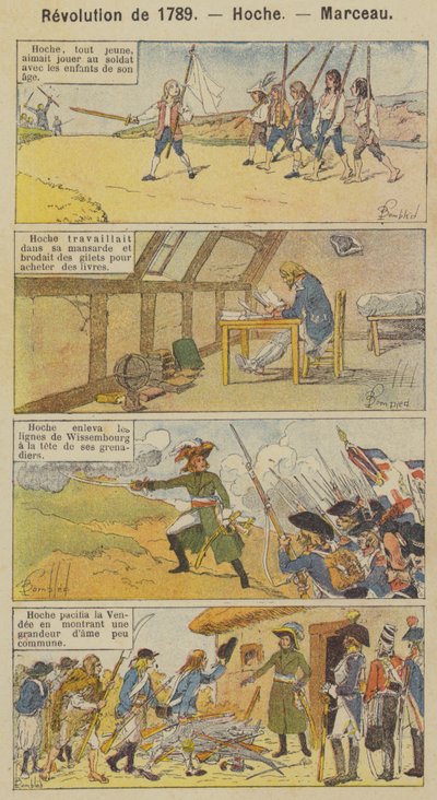 Rewolucja 1789, Hoche, Marceau (kolor lito) autorstwa Louis Charles (after) Bombled
