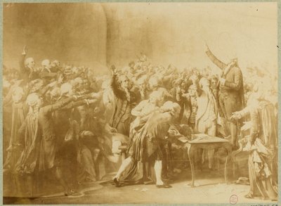 Przysięga kortu tenisowego, 20 czerwca 1789 (zdjęcie w sepii) autorstwa Louis Charles Auguste (after) Couder