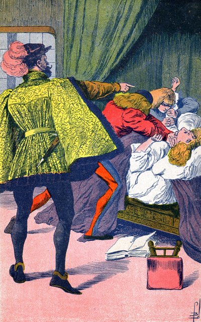 Cesar Borgia zabija swojego brata autorstwa Louis Charles Bombled