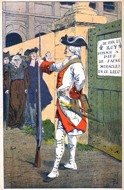Zamknięcie cmentarza św. Medarda w Paryżu 1732 r. autorstwa Louis Charles Bombled