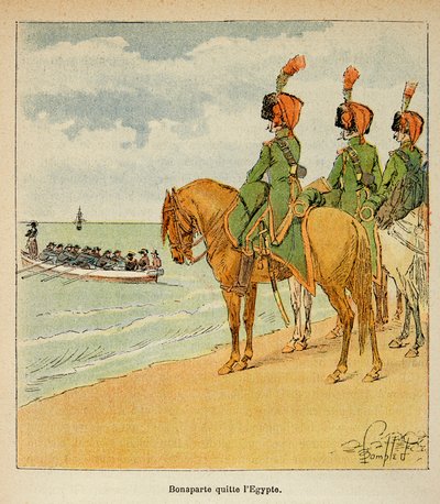 Ilustracja Bombled Louis (1862-1927) z książki „Memoriał św. Heleny” hrabiego Emmanuela de Las Cases (1766-1842): Bonaparte opuścił Egipt 23 sierpnia 1799, zbiory prywatne autorstwa Louis Charles Bombled