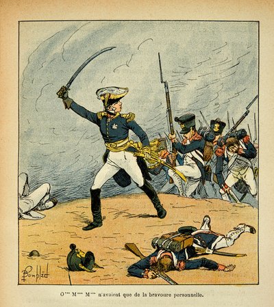 Ilustracja autorstwa Bombled Louis (1862-1927) z książki „Memoriał św. Heleny” hrabiego Emmanuela de Las Cases (1766-1842): A General Charge at the Head of His Troops, Private Collection autorstwa Louis Charles Bombled