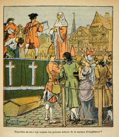 Ilustracja Bombled Louis (1862-1927) z książki „Memoriał św. Heleny” hrabiego Emmanuela de Las Cases (1766-1842): Publiczna egzekucja w Anglii w XVIII wieku, kolekcja prywatna autorstwa Louis Charles Bombled