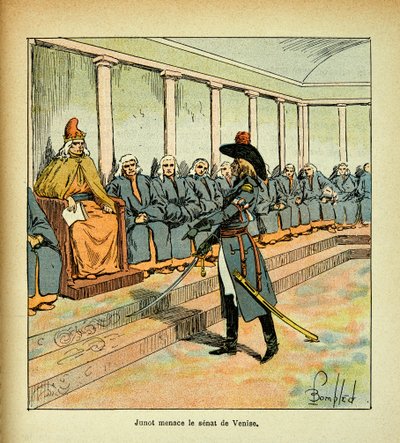 Ilustracja autorstwa Bombleda Louisa (1862-1927) z książki "Pamiątka Świętej Heleny" autorstwa hrabiego Emmanuela de Las Cases (1766-1842): Junot (Jean Andoche Junot, książę Abrantes, znany jako La Tempete autorstwa Louis Charles Bombled