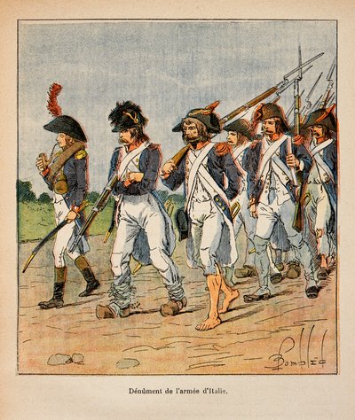 Ilustracja autorstwa Bombled Louis (1862-1927) z książki „Memoriał św. Heleny” hrabiego Emmanuela de Las Cases (1766-1842): Denuation of the Armee of Italy, kolekcja prywatna autorstwa Louis Charles Bombled