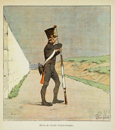 Ilustracja zbombardowanego Louisa (1862-1927) z książki „Memoriał św. Heleny” hrabiego Emmanuela de Las Cases (1766-1842): Student Szkoły Politechnicznej, kolekcja prywatna autorstwa Louis Charles Bombled