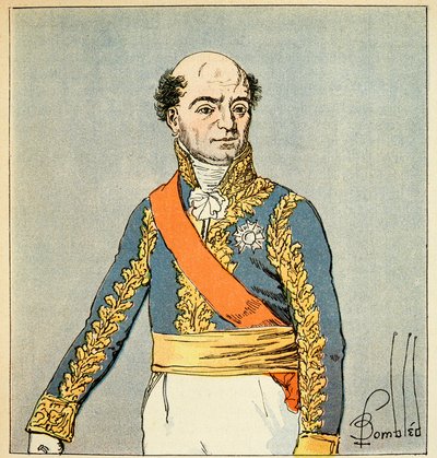 Ilustracja zbombardowanego Louisa (1862-1927) z książki „Memoriał św. Heleny” hrabiego Emmanuela de Las Cases (1766-1842): Portret marszałka Katarzyny Dominique de Perignon (1754-1818) Kolekcja prywatna autorstwa Louis Charles Bombled