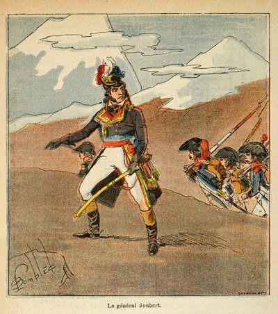 Ilustracja zbombardowanego Louisa (1862-1927) z książki „Memoriał św. Heleny” hrabiego Emmanuela de Las Cases (1766-1842): Portret generała Jouberta (1769-1799), kolekcja prywatna autorstwa Louis Charles Bombled