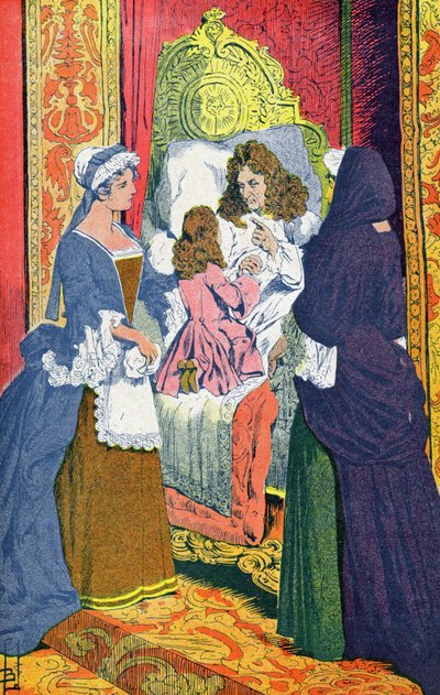 Ludwik XIV na łożu śmierci autorstwa Louis Charles Bombled