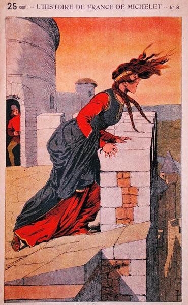 The Story of Fairy Melusine, ilustracja z „Histoire de France” Julesa Micheleta (1798-1874) ok. 1900 (kolor lito) autorstwa Louis Charles Bombled