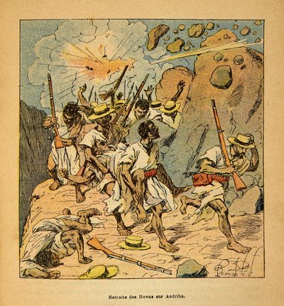 Wojna na Madagaskarze – anegdotyczna historia francuskich ekspedycji z lat 1885-1895 Henri Galli dit Galllichet (1854-1922), ilustracja Louis Bombled (1862-1927): Kolekcja prywatna autorstwa Louis Charles Bombled