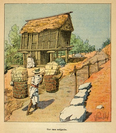 Wojna na Madagaskarze – anegdotyczna historia francuskich ekspedycji z lat 1885-1895 Henri Galli dit Galllichet (1854-1922), zilustrowana przez Louisa Bombleda (1862-1927): przypadek malgaski w XIX wieku, kolekcja prywatna autorstwa Louis Charles Bombled