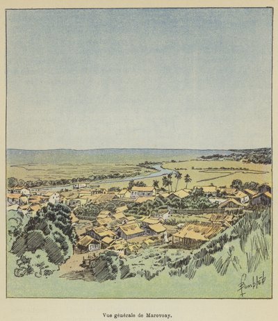 Ogólny widok Marovoay autorstwa Louis Charles Bombled