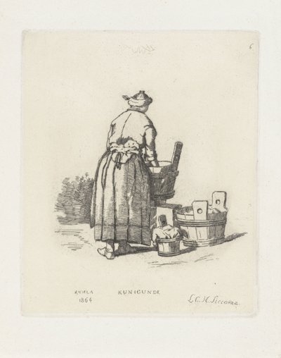 praczka Kunigunde (tytuł na obiekcie) autorstwa Louis Charles Hora Siccama
