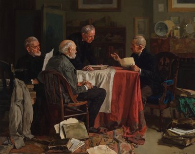 Różne opinie (olej na płótnie) autorstwa Louis Charles Moeller