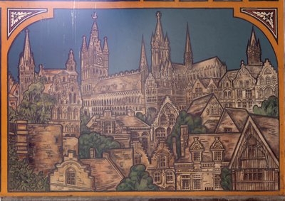 Budynek dworca kolejowego (Sint-Pietersstation). Wnętrze. 1912. Hol wejściowy. autorstwa Louis Cloquet