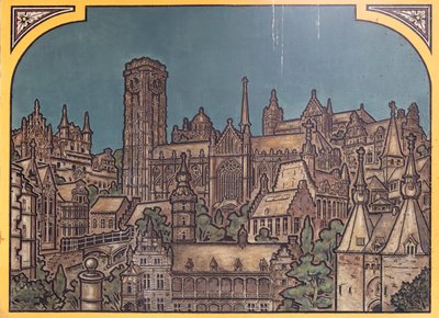 Budynek dworca kolejowego (Sint-Pietersstation). Wnętrze. 1912. Hol wejściowy. autorstwa Louis Cloquet