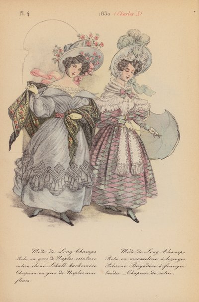 Moda francuska: 1830, Karol X (kolorowa litografia) autorstwa Louis Colas