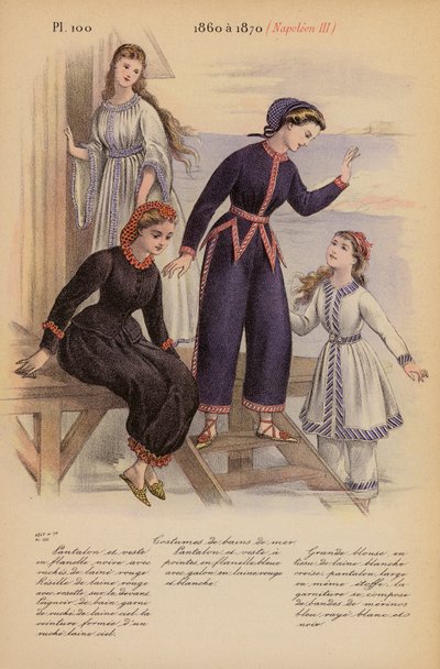 Moda francuska: 1860 a 1870, Napoleon III (kolorowa litografia) autorstwa Louis Colas