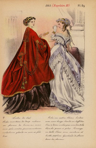 Moda francuska: 1865, Napoleon III (kolorowa litografia) autorstwa Louis Colas