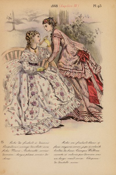 Moda francuska: 1868, Napoleon III (kolorowa litografia) autorstwa Louis Colas