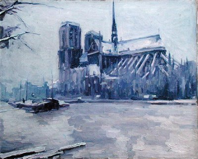 Notre-Dame w czasie powodzi autorstwa Louis Degallaix
