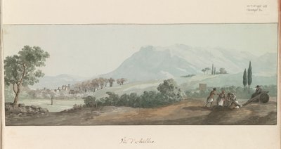 Gezicht op Avellino Widok Avellino (tytuł na obiekcie) Podróże po Włoszech, Sycylii i Malcie - 1778 (tytuł serii) autorstwa Louis Ducros