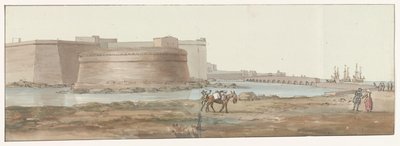Gezicht op Gallipoli Widok wejścia Gallipoli (tytuł na obiekcie) Podróże po Włoszech, Sycylii i Malcie - 1778 (tytuł serii) autorstwa Louis Ducros