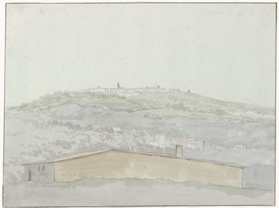 Gezicht op Montefusco Widok na Montefusco (tytuł na obiekcie) Podróże po Włoszech, Sycylii i Malcie - 1778 (tytuł serii) autorstwa Louis Ducros