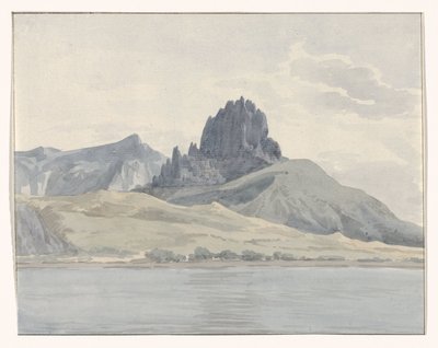Widok na wybrzeże Pentidatilo po drugiej stronie przylądka Spartivento Vue de la cote de Pentidatilo au delà du Cap de Spartivento (tytuł obiektu) Voyage en Italy i Sicile et à Malte - 1778 (tytuł serii) autorstwa Louis Ducros